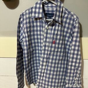 Boys Johnnie-O White and Blue Check Oxford